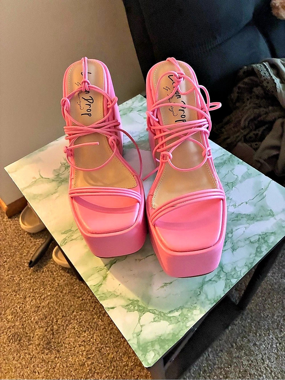 Lemon Drop by Privileged Pink Platform Wedge Sandals